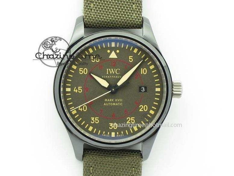 MIROTIME 0304 SunProtective MARK XVII IW324702 Real Ceramic MK Best Edition Green Dial On Green Nylon Strap A 7288
